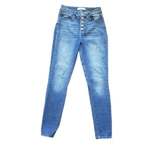 KanCan Blue High Rise Jeans Buttons Front. Size 5/26